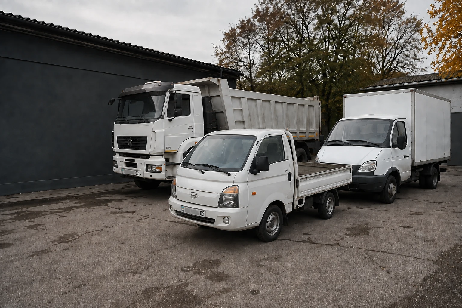 Жабық шанақты Газель, шағын бортты жүк көлігі және КамАЗ